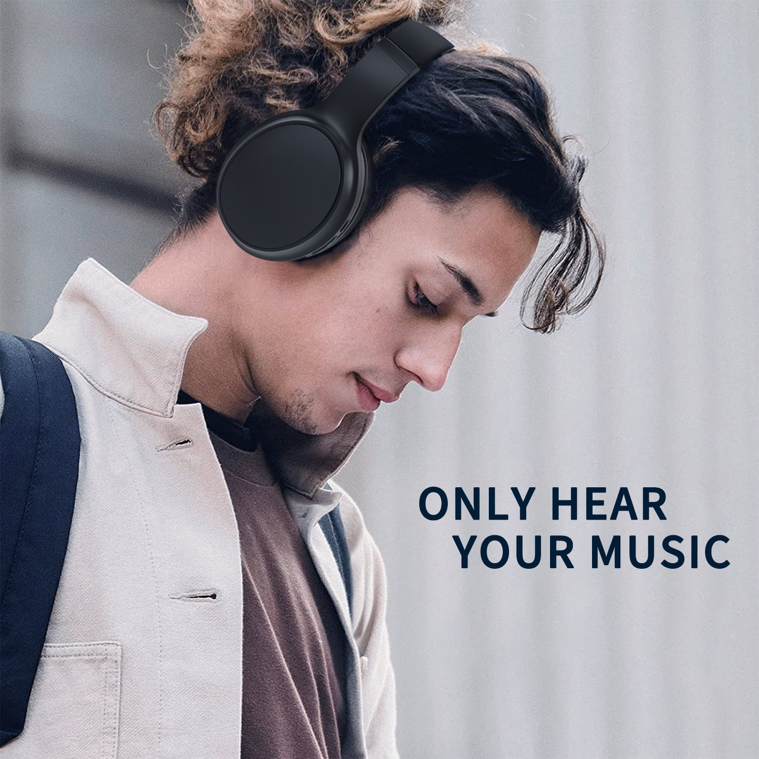Active Noise Cancelling Headphones with Microphone Wireless Over Ear Bluetooth Headphones,Hi-Res Audio, Deep Bass, Memory Foam Ear Cups, Quick Charge , for TV, Travel, Home Office