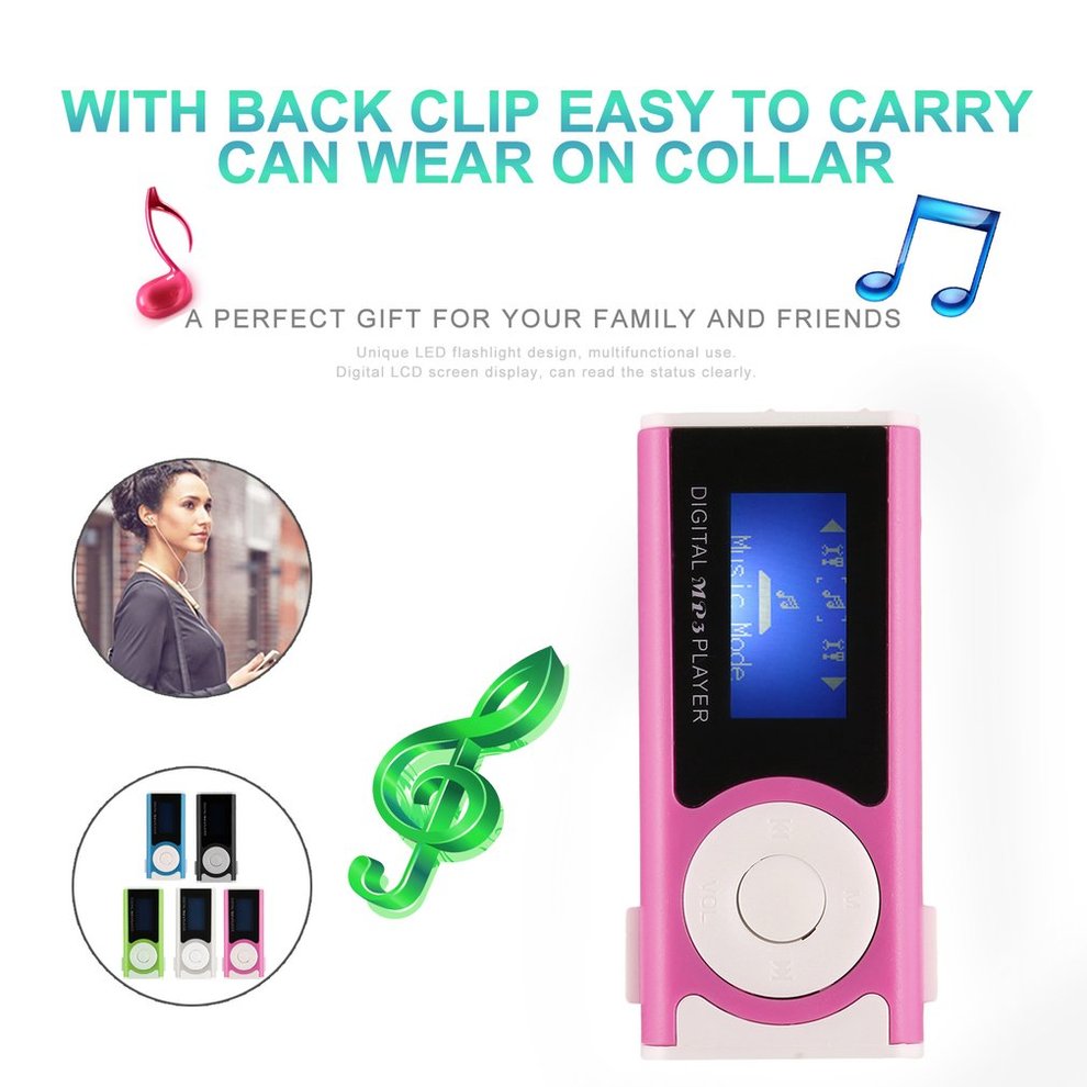 MX803 Digital MP3 Player With Clip LCD Screen & LED Light Stereo Super Bass Walmart Canada