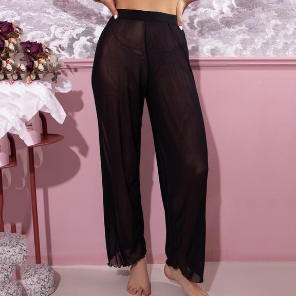 Beach Mesh Sheer Cover Up Pants Swimwear Trousers