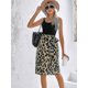 thumbnail image 2 of Vestido sin mangas con estampado de leopardo y cuello redondo a la moda informal Primavera/Verano para mujer, 2 of 5