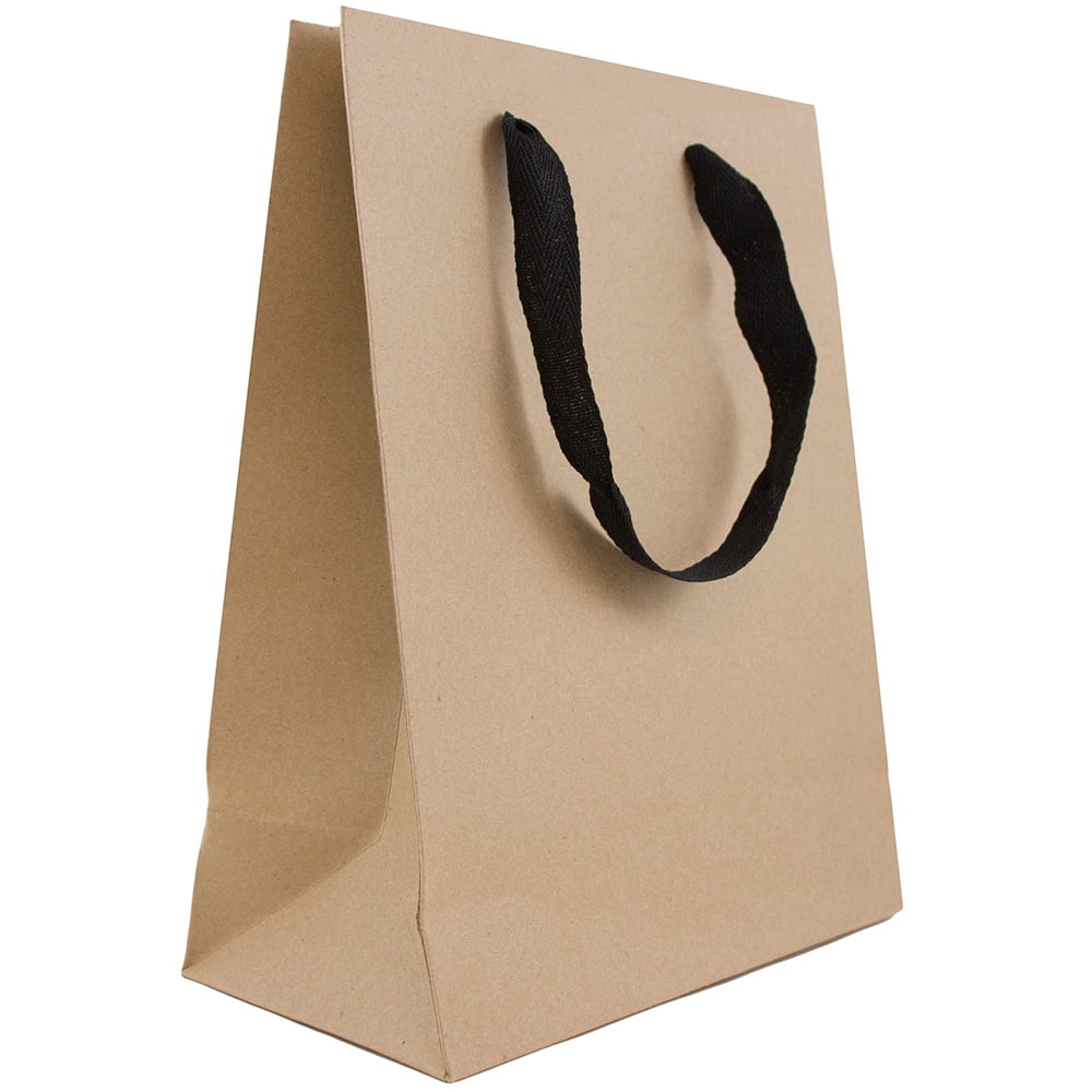 JAM Paper Medium Kraft Brown Gift Bags, 8 x 10 x 4, 3/Pack