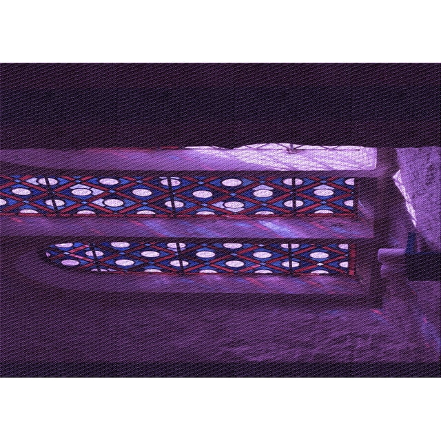 Ahgly Company Machine Washable Indoor Rectangle Transitional Purple Violet Purple Area Rugs, 2' x 3'
