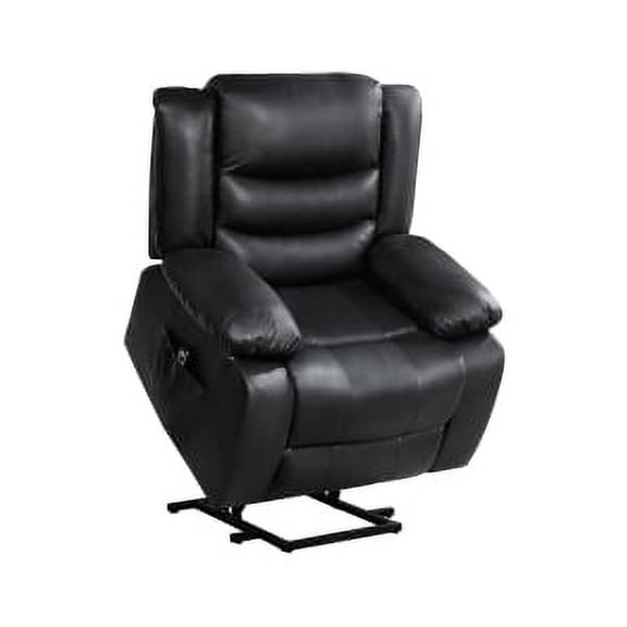Lexicon Carson Faux Leather Power Lift Chair in Black