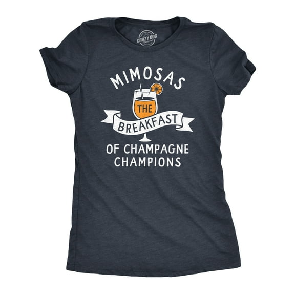 Womens Mimosas The Breakfast Of Champagne Champions T Shirt Funny Brunch Joke Tee for Ladies Womens Graphic Tees