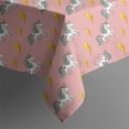 thumbnail image 5 of Pink Cartoon Unicorn Lightning Pattern Square Tablecloth,Waterproof Square Table Cover,Wipeable Spillproof Washable Table Cover for Home Kitchen Party Decor 42"X42"(107x107cm), 5 of 6