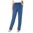thumbnail image 4 of vigerkar Dress Pants Women Tummy Control Stretchy Work Pants Casual Hiking Jogger Pant Loose Fit Trousers with Pockets (Sky Blue, XXL), 4 of 4