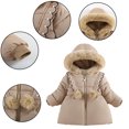 thumbnail image 2 of FJUCHAI Winter Girls Jacket Kids Baby Long Sleeves Warm Outerwear Toddler Printed Hooded Thick Coat for 1-5 Years, 2 of 8
