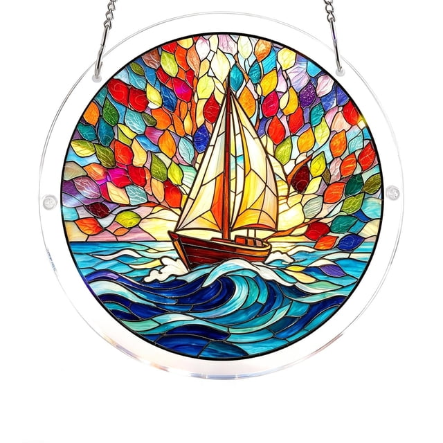 7.3 Inch Sun Catchers Indoor Window, Acrylic Rainbow Suncatcher Window Hanging Decoration for Living Room Bedroom Summer Home Balcony Ornaments Decoration, Birthday Gifts for Women, Men, and Mom