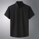 thumbnail image 4 of Playeras Elvqul Caballero Manga Corta Negro sin Estampado Solapa Casuales Botones Con Bolsillos, 4 of 7