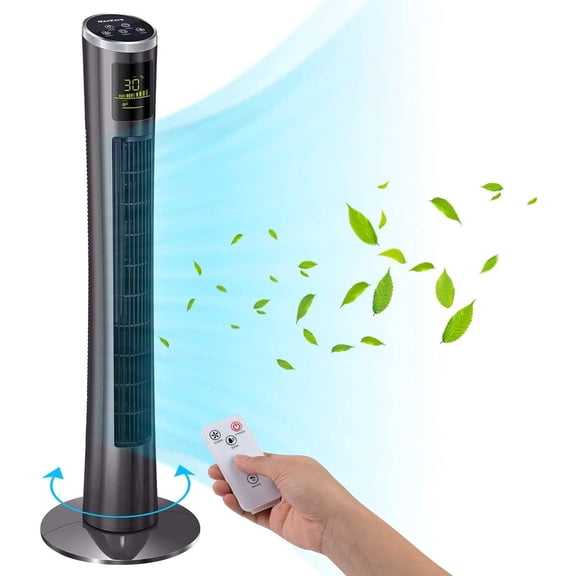 MaxKare Tower Fan, 42'' Oscillating Tower Fan with Remote, Quiet Cooling, 3 Modes, 3 Speeds, LED Display, 9-Hour Timer