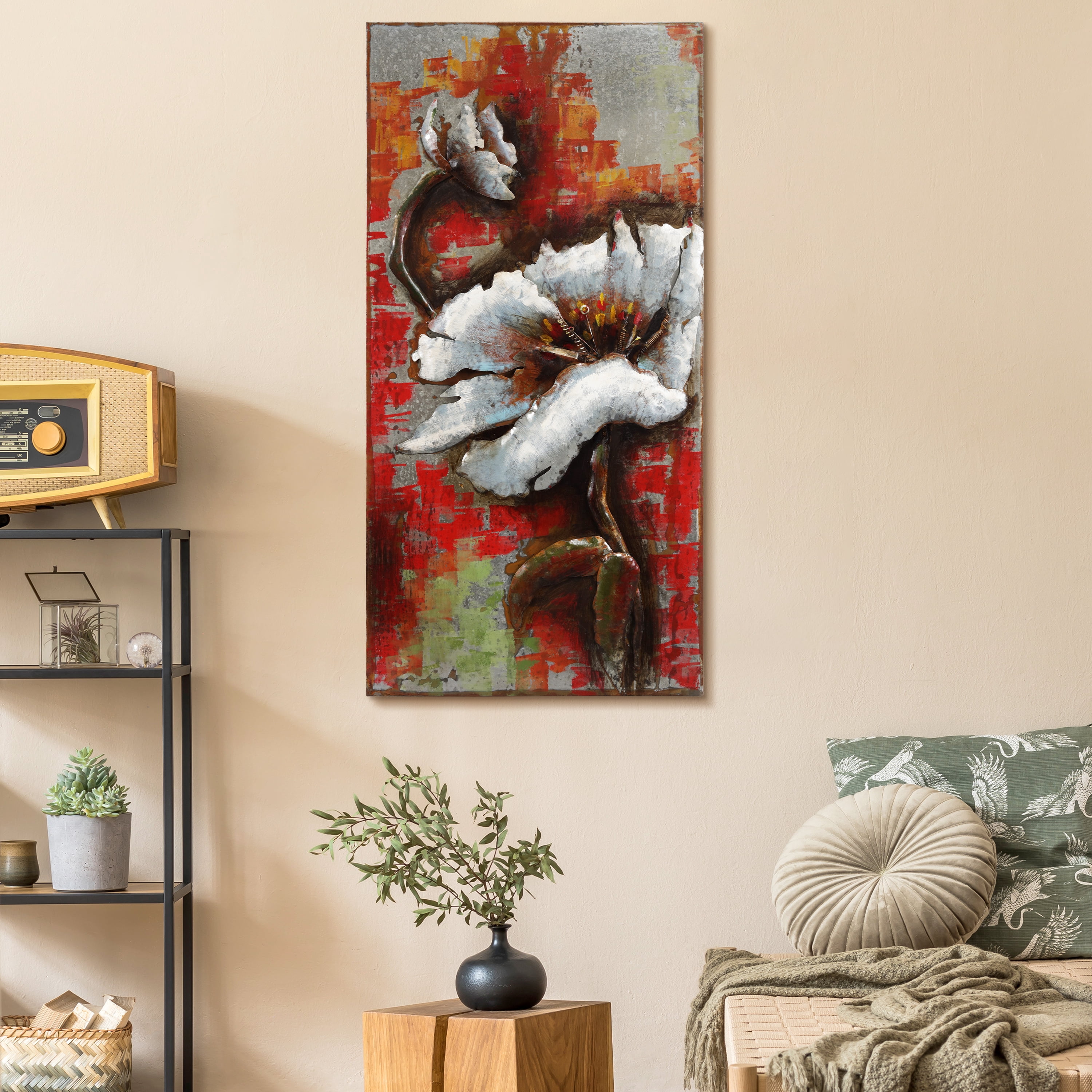 Empire Art "Garden Rose 2" Mixed Media Iron Hand Painted Dimensional Wall Décor
