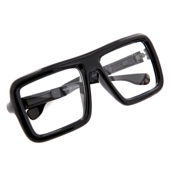 grinderPUNCH Oversized Large Thick Retro Nerd Bold Fashion Square Frame Mens adult Clear Lens Glasses