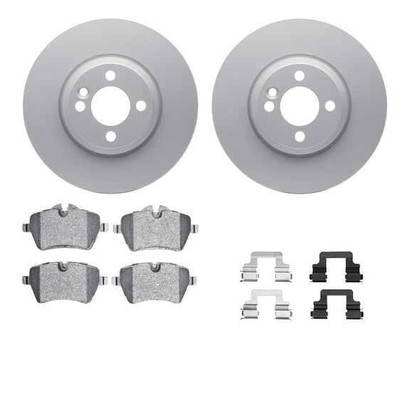 Dynamic Friction Company Front Geospec Brake Rotors with 5000 Advanced Brake Pads includes Hardware 4512-32034