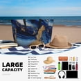 thumbnail image 5 of Balery Navy Blue Marble Beach Travel Bag - Water-Resistant, Large Capacity Lightweight Tote with 7 Pockets for Women and Men - Perfect for Beach, Pool, Gym, and Travel, 5 of 7