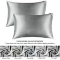 thumbnail image 6 of Satin Silk Pillowcase for Hair and Skin, Coral Pillow Cases Standard Size Set of 2 Pack Super Soft Pillow Case with Envelope Closure Grey, 6 of 8