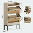 thumbnail image 2 of Shoe Storage Cabinet with 2 Flip Drawers, 31.5" Slim Freestanding Shoe Rack with USB Ports & Outlets, Rattan Style Organizer for Entryway or Hallway - Natural, 2 of 6