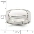 thumbnail image 3 of Sterling Silver Ss 8mm Half Round Milgrain Size 12.5 Band Made In United States qwm080-12.5, 3 of 5