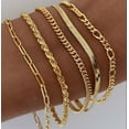 thumbnail image 2 of 5 piezas de tobilleras con cadena delicada para mujer Tobilleras minimalistas para chicas adolescentes Tobilleras de moda para verano para mujer, 2 of 7