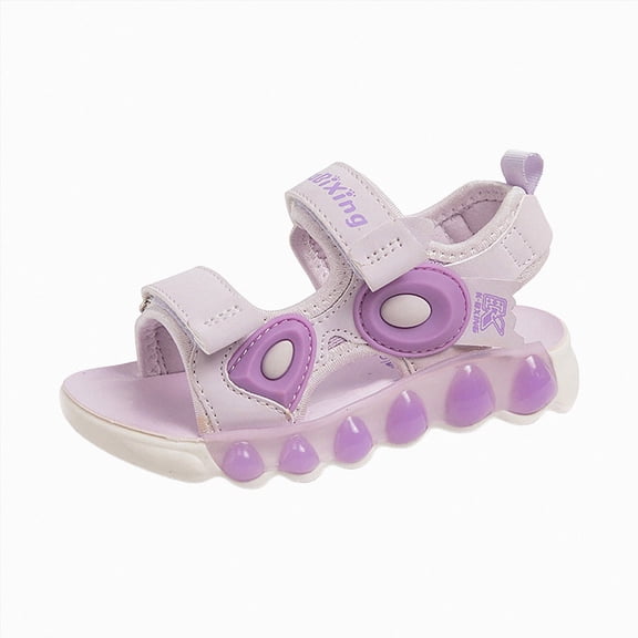 Godom Baby Girl Sandals Casual Adjustable Double Buckle Flat Sandal Slide for Toddler Little Big Kid