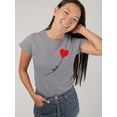 thumbnail image 2 of Love Balloon Heart Lettering  T-Shirt Women -Image by Shutterstock, Female 4X-Large, 2 of 4