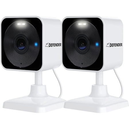 GO 2K AI Powered WiFi Indoor/Outdoor Home, Business, Pet, Baby Security Camera, AI Detection, Dual Band, Spotlight/Siren, Color Night Vision, 2-Way Talk, Works with ClearVu App, 2 Pack
