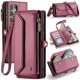 thumbnail image 1 of Bandolera para Samsung Galaxy S25 Ultra Case Wallet 【Bloqueo RFID】con Ranura para Billetes con Cremallera y 10 Tarjeteros,Correa magnética para Hombro y muñeca de Cuero PU Suave, 1 of 10