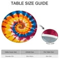 thumbnail image 6 of Colorful Rainbow Tie Dye Spiral Pattern Round Fitted Tablecloth with Elastic Edge,Dining Table Cover Waterproof,Outdoor Round Tablecloth for Camping,Dining,Indoor and Outdoor, 6 of 7