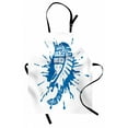 thumbnail image 1 of Running Apron, Footwear Print Illustration with a Paint Splash Design Trainers Sole Sneakers, Unisex Kitchen Bib with Adjustable Neck for Cooking Gardening, Adult Size, Sea Blue White, by Ambesonne, 1 of 4