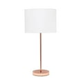 thumbnail image 1 of Simple Designs Rose Gold Stick Lamp with Fabric Shade, 1 of 7