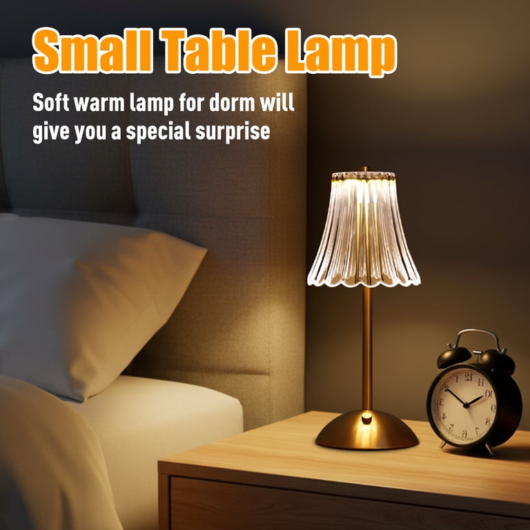 Daybetter Cordless Table Lamp, 12", Brass with Glass Shade photo 4
