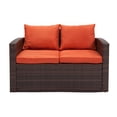 thumbnail image 5 of Incadozo 5PC All-Weather Wicker Patio Seating Set, Dark Brown/Orange, 5 of 13
