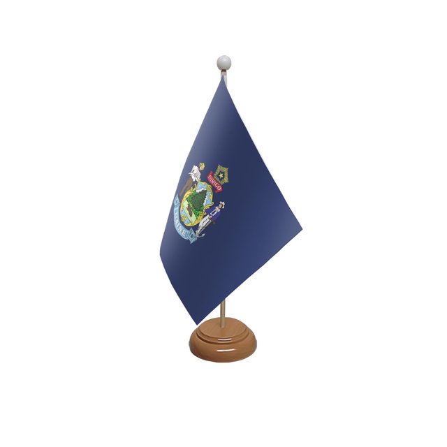 Bandera de mesa Flagtex Maine 22,5 x 15 cm con base de madera