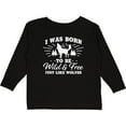 thumbnail image 3 of Inktastic I was Born to be Wild and Free with Wolf and Mountains Boys or Girls Long Sleeve Toddler T-Shirt, 3 of 5
