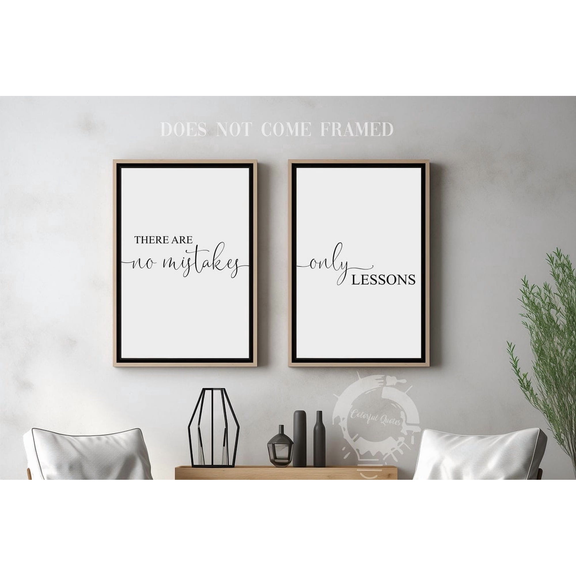Set Of 2 No Mistakes Wall Art Prints Only Lessons Motivational Inspirational Office And Bedroom Decor