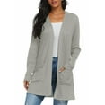 thumbnail image 4 of JWD Women's Cardigan Casual Lightweight with Pocketes Long Sleeve Open Front Cardigan Gray XL, 4 of 8