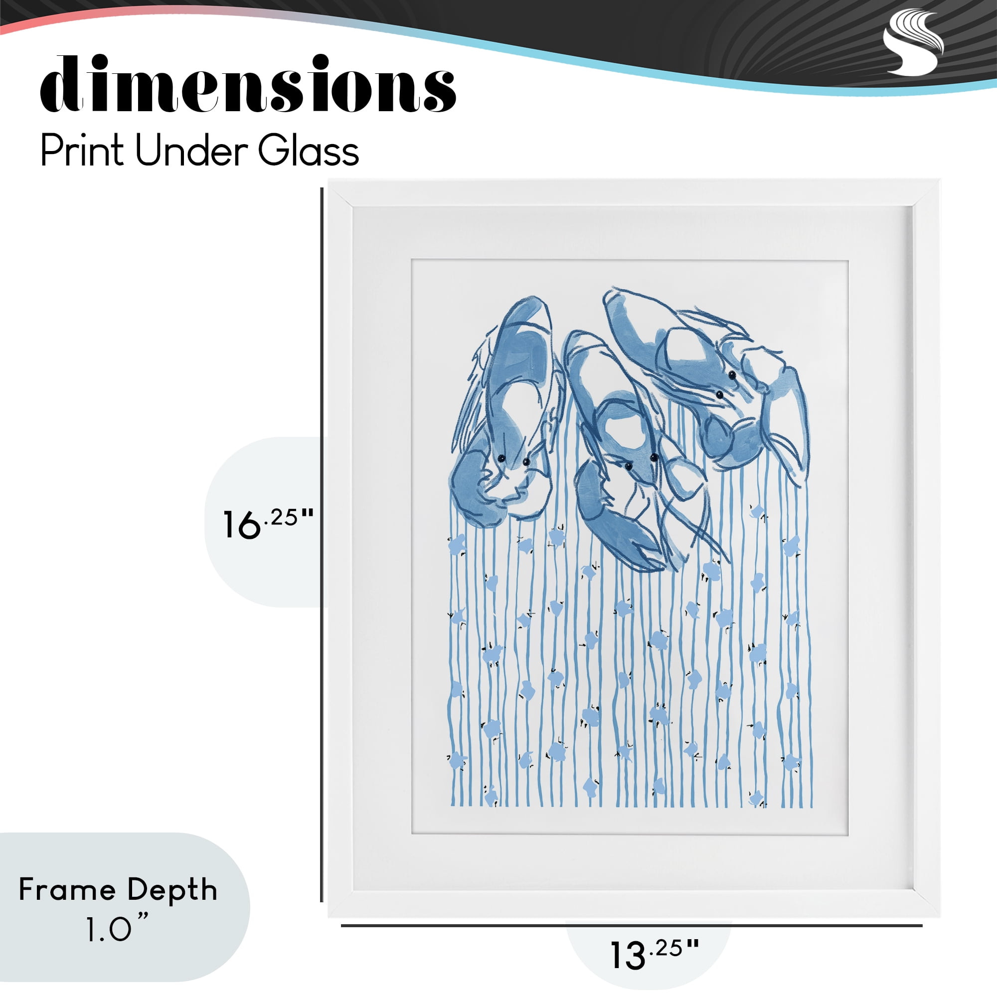 Stupell Industries Lobster Trio with Strings White Framed Print Under Glass, design by Melissa Tilley