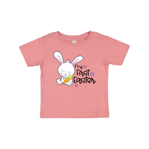 Inktastic My 1st Easter with Cute Bunny and Carrot Boys or Girls Baby T-Shirt