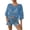 01#Blue, variant on Women's Plain Fringe Trim Cut out Sheer Cover Up, Boho Scallop Trim 3/4 Sleeve Round Neck Cover up for Vacation