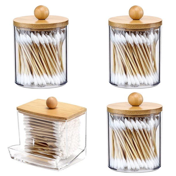 Caja de almacenamiento de hisopos de algodón, contenedor redondo portátil, caja de almacenamiento de hisopos de algodón para cosméticos, hisopo de algodón, desmaquillador, caja de algodón