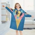 thumbnail image 5 of FORMRS Wearable Blanket Hoodie with Sleeves for Kids Cozy Flannel Sweatshirt, Colorful Ice Cream Cat, 5 of 7