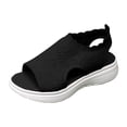 thumbnail image 6 of Rokment Womens Athletic Orthopedic Walking Sandals Lightweight Comfortable Mesh Knit Wedge Slingback Slip on Gladiator Shoes Summer Breathable Sneakers Black Size 8.5, 6 of 7