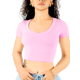 thumbnail image 1 of Playera Mujer Casual Crop Top Stretch Cómoda Blusa Corta, 1 of 5