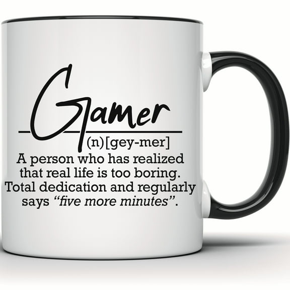 Gamer Mug - Funny Gamer Gift - Video Game Mug - Gamer Definition Mug - Gift For Gamers - Gaming Mug - Gamer Quote Coffee Tea Mug - 11 Ounce Black Rim Handle Novelty Coffee Cup - WMUG1245-BLK