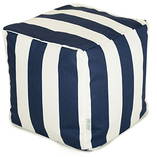 Majestic Home Goods Navy Blue Vertical Stripe Indoor/Outdoor Bean Bag