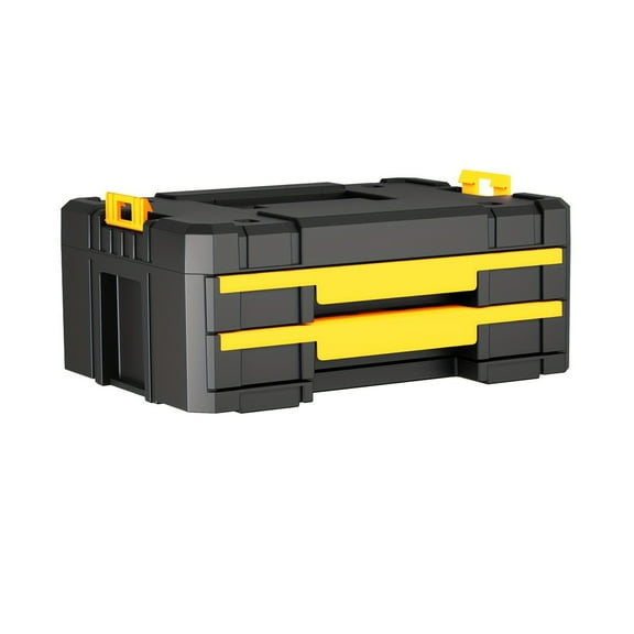 2-Tier 6-Compartment Slide Rail Storage Box, Plastic Organizer Case for Small Parts & Crafts