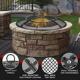 thumbnail image 3 of Chimenea Hydream, malla de acero resistente de 30 pulgadas con asa, 3 of 6