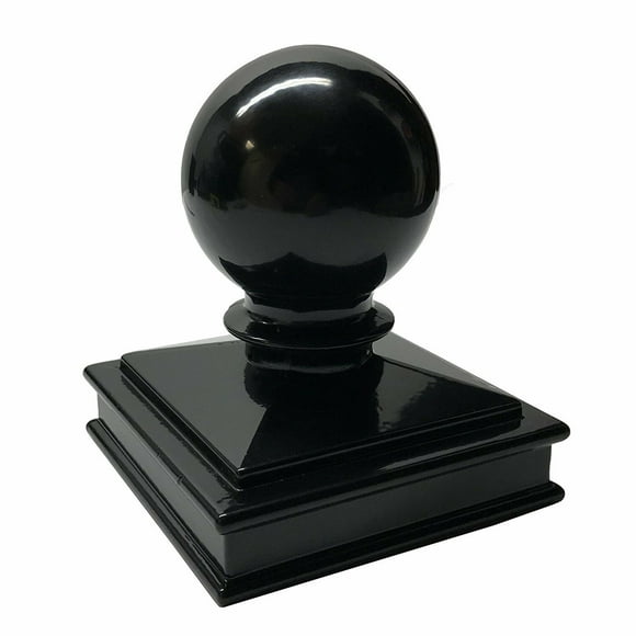 Decorex Hardware Aluminium Ball Top Post Cap for 3" x 3" Metal Posts - Pressure Fit - Black