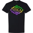 thumbnail image 3 of Inktastic Nola with Mardi Gras Colors T-Shirt, 3 of 5