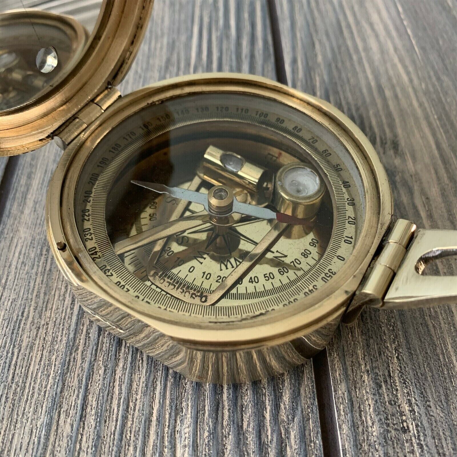 Brass Compass Brunton Compass Military Compass Wooden Box Nautical Pocket Gift