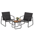 thumbnail image 5 of Asofer 3-Piece Outdoor Patio Furniture Set with Glass Table, Bistro  Chairs Set for Poolside, Porch, Lawn, Black, 5 of 9